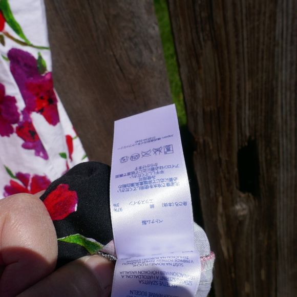 Chaps Floral Sleeveless Sheath Dress White Black Red Poppy Print Cotton Blend 4 - Picture 10 of 12